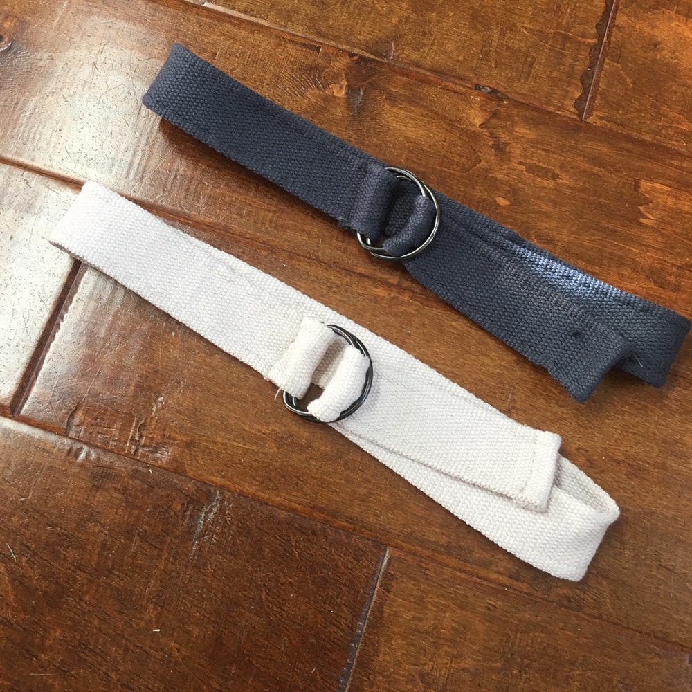 Boys 2 Belts LOT Navy Blue & Stone Tan School Uniform Pants